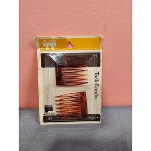Vintage Tip Top Brown Tuck Combs 2 Pack